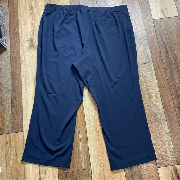 Catherines Navy Blue Flat Front Right Fit Curvy Trouser Slacks 24W Petite - Picture 4 of 12